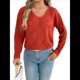 thumbnail image 1 of Suéter de Crochet para Mujer, Top de Larga Calada, Conjuntos de Otoño, Moda Naranja-Rojo L, 1 of 10