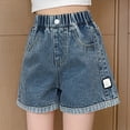 thumbnail image 2 of XXWXYD Girls Jean Shorts Baggy Wide Leg Elastic High Waisted Summer Denim Pockets Casual Fashion Oversized Streetwear Teen, 2 of 8