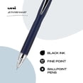 thumbnail image 2 of shiyou-uni-ball Jetstream RT Fine Point Retractable Ball Point Pens, 3 Black Ink Pens (70877), 2 of 4