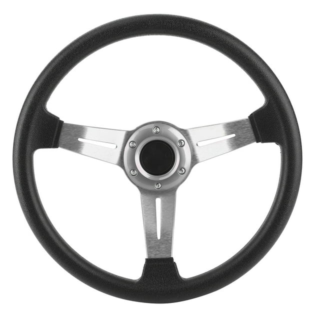 14in Universal Racing Car Steering Wheel with PU Leather and Aluminium Alloy, Modified Design for Maximum Grip, Suitable for Most Vehicles