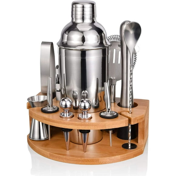 Bartender Kit For Home Bar, Premium Cocktail Shaker Set With Mixing Drinks, Leak-Proof Anti-Rust Stainless Steel Tools, Dishwasher Safe And Complete Cocktail Kit, Gift For Men And Cocktail Lovers