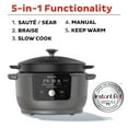 thumbnail image 5 of Instant Pot 6-Quart Electric 5-in-1 Round Dutch Oven with Silicon Handle Covers, Black, 5 of 8