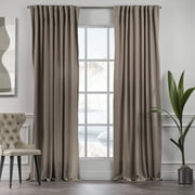 3S BROTHERS Solid Linen Look Curtains Drapes Home Decorative Set of 2 Panels Linen Window Curtains Hanging Back Tap & Rod Pocket Nursery Room Bedroom Office - Barley 52"x84" Each