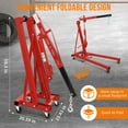 thumbnail image 6 of GARVEE 2 Ton Hydraulic Engine Hoist,Cherry Picker Shop Crane with 6 Casters and Telescopic Boom for Garage,Workshop,Automotive Repair,Red, 6 of 7