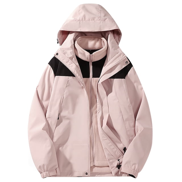 JHLZHS Veste en Denim Homme Veste Extérieure Détachable Deux Pièces Veste Chaude Costume de Randonnée Veste en Denim Homme 821