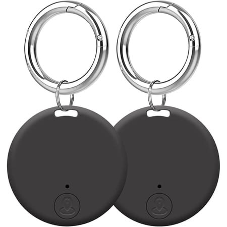 Mini GPS Tracker, Key Item Finder Locator,No Monthly Fee App for iOS/Android 2023 Latest,Portable Anti-Lost Bluetooth Tag Item Tracker for Luggages/Kids/Pets/Phone/Wallet/Bag-2Pcs-Black+Black