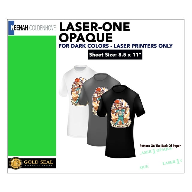 Neenah Laser 1 Opaque Heat Transfer Papers, 8.5" x 11", 25 Sheet Pack