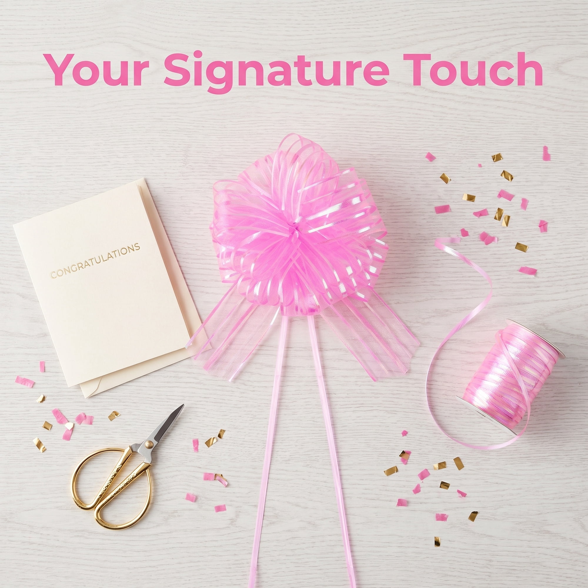 Unique Bargains Crush-Resistant Ribbon Bow for Birthday and Special Occasions Pink