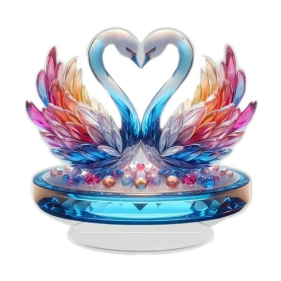 TISHITA Acrylic Sculpture Swan Statue Decors Desk Gifts Living Room Collectable Crafts Centerpiece Bookshelf Valentine's Day Ornament