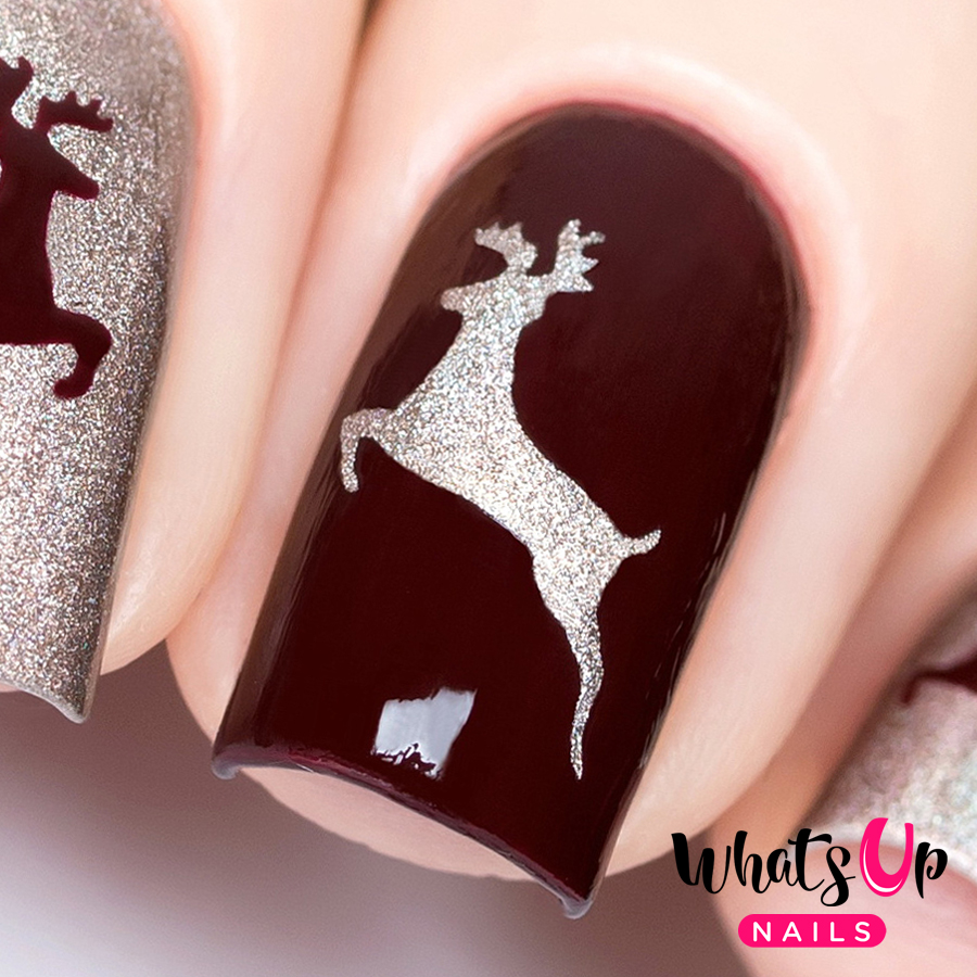 Whats Up Nails - Deer Vinyl Stencils Nail Art Design - Walmart.com