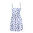 thumbnail image 5 of Sakmal Sundresses Women's Square Neckline Sleeveless Mini Floral White Dresses ,Sizes S-2XL, 5 of 5