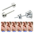 thumbnail image 6 of Woooli 1 Set Professional Steel Stainless Ear Piercing Kit with 12 Pairs Steel Earring Studs, Marker Pen, Mirror, Painless Tool Safety Ear Lips Nose Navel, 6 of 6