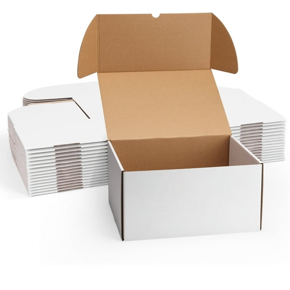 15 Packs 12x10x6 Shipping Boxes, Gift Cardboard Boxes for Shipping Small Business Party, White