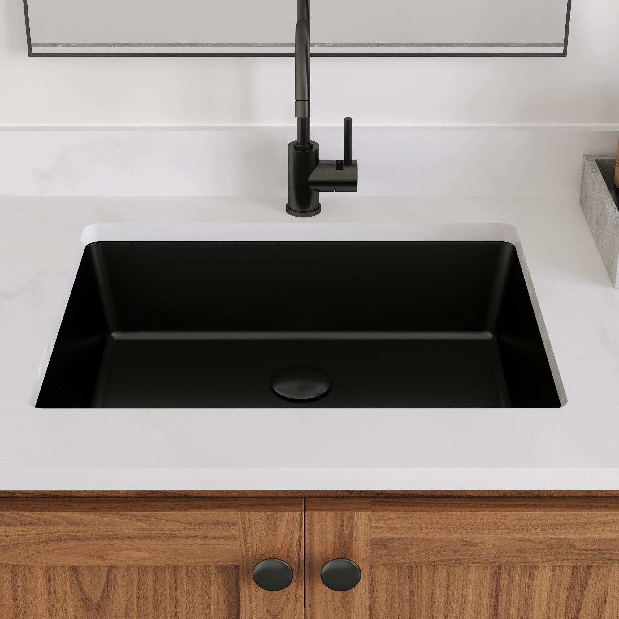 DV-1U201B DeerValley Ursa 19" X 15" White Rectangular Vitreous China Undermount Bathroom Sink with Overflow