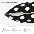thumbnail image 5 of Kll Black And White Polka Dot Decorative Throw Pillow Covers Velvet Soft For Couch Sofa Bedroom Living Room Outdoor -16"X16", 5 of 8