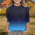 thumbnail image 5 of Kids Girls T Shirts Casual Printed Flowers Long Sleeve Tee Crewneck Color Block Cute Spring Fall Blouses Tops Slim Fit Tshirt, 5 of 5