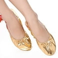 thumbnail image 3 of HYwys Leather Ballet Bellly Slippers Dance Shoes Split-Sole Gymnastics Yoga Shoes Kids Girls Women (golden,36 21.5cm), 3 of 7
