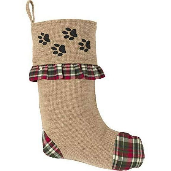VHC Brands VHC Brands Paw Print 11x15 Stocking, Tan