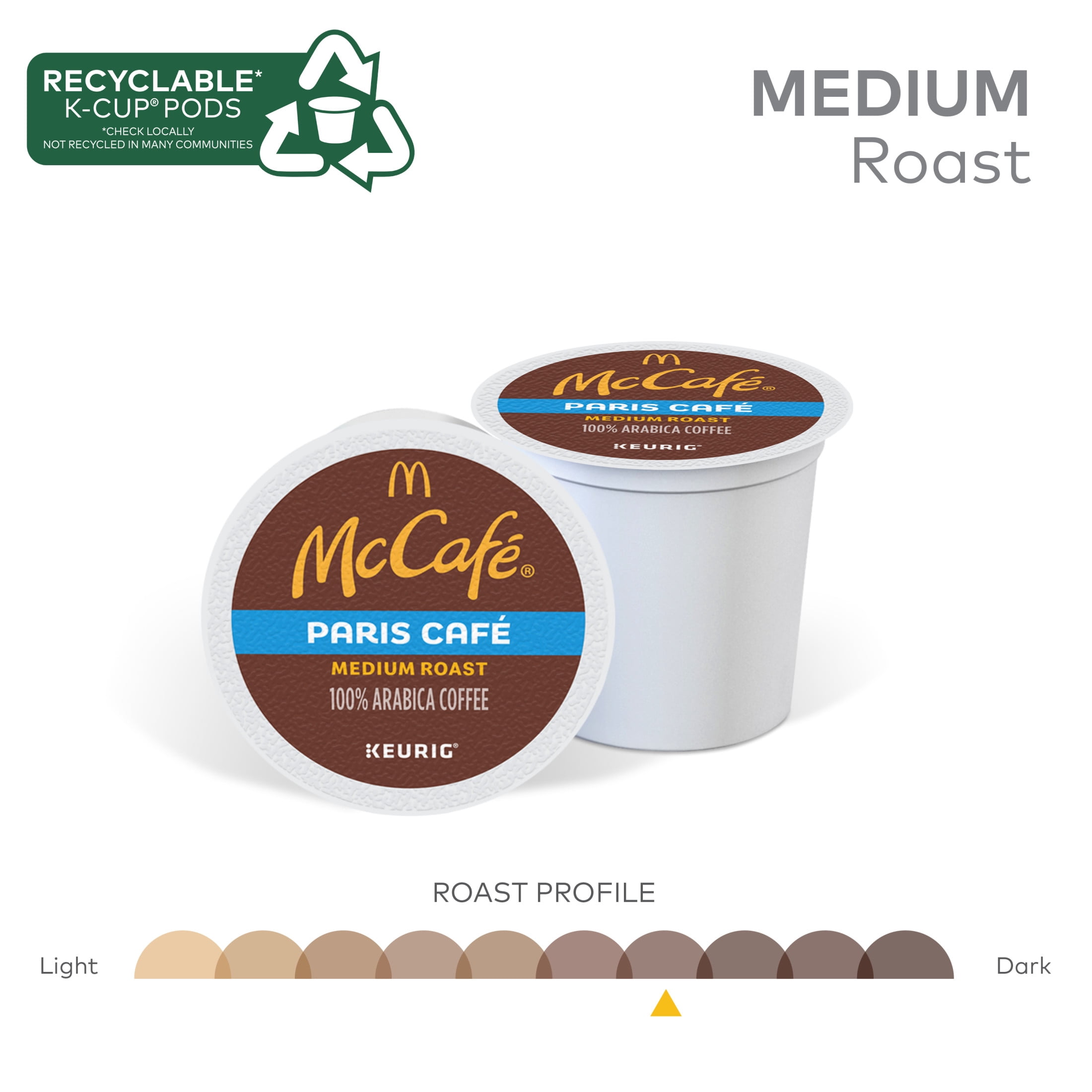 McCafe, Paris Cafe Medium Roast K-Cup Coffee Pods, 24 Count