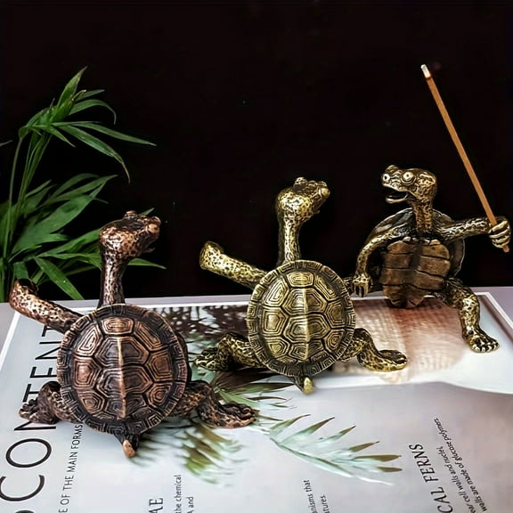 Incense Burner Incense Stick Holder Feng Shui Decoration Witchcraft Gift Women Mini Turtle Incense Burner, Golden Turtle Dragon Incense Burner, Craft Ornaments