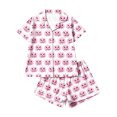 thumbnail image 2 of WAYUTE Halloween Theme Girls Pajamas Pumpkin Print Short Sleeved Button Down Lapel Shirts and Shorts for Kids Pjs Loungewear Casual Daily Wear, 2 of 4