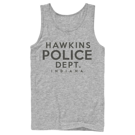 Netflix Men's Stranger Things Hawkins Police Department Tank Top Athletic Heather 2X Large
