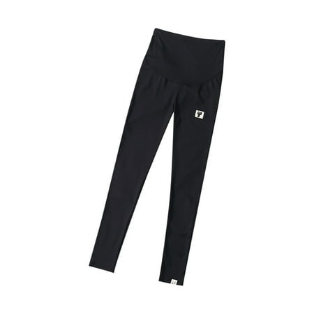 

YWDJ Pants for Women High Waist Plus Size Solid Long Pants Cat Sign Loose Adjustable Maternity Pants LeggingsBlackXL