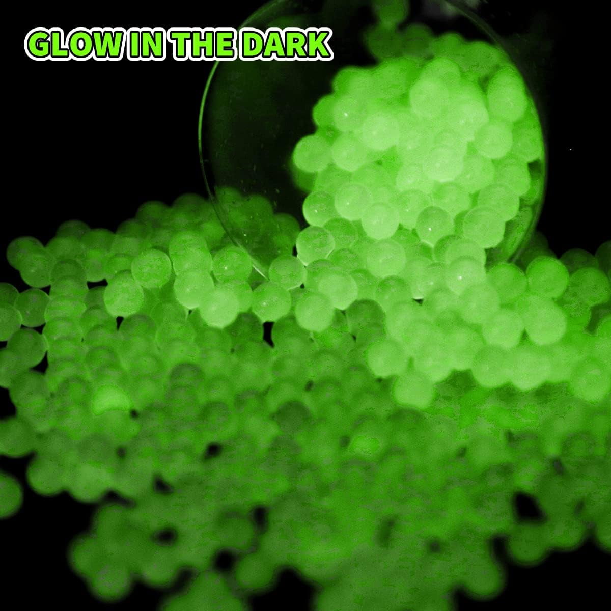 Gel Ball Blaster Ammo Glow in The Dark, Splatter Ball Gun Refill Ammo,1 Bottle, 16000pcs Luminous Gel Balls, 7-8mm Water Beads, Compatible for Orby Gun, for Ages 14+