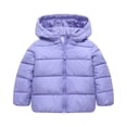 thumbnail image 2 of Girls Kids Puffer Quilted Jacket Zip Up Winter Warm Outerwear for Girls 12M-7Y Kids Lightweight Puffer Jacket Down Coats Hooded Outwear, 2 of 9