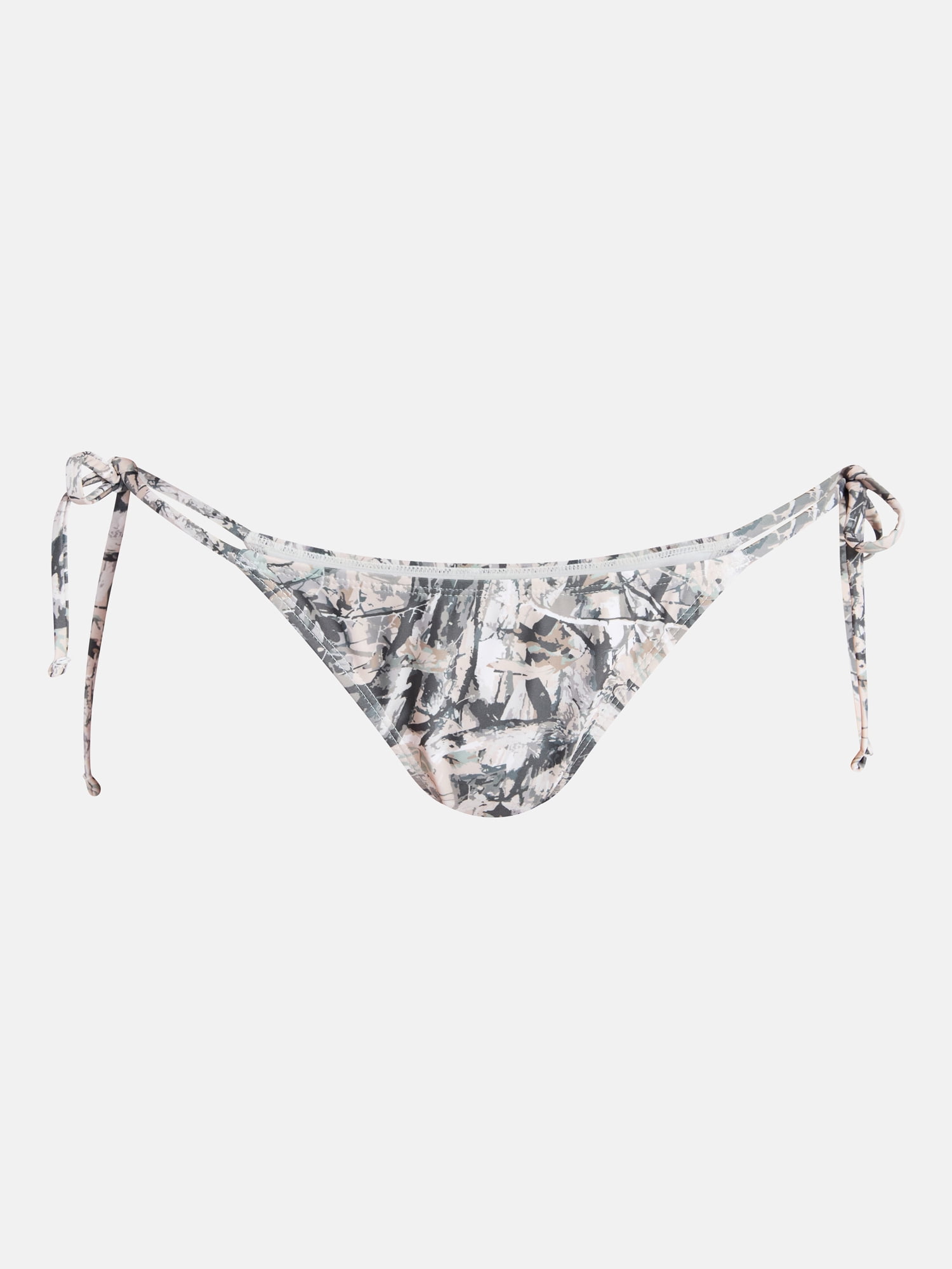 No Boundaries Camo Low Rise String Swim Bottoms, Women's XXS-XXL