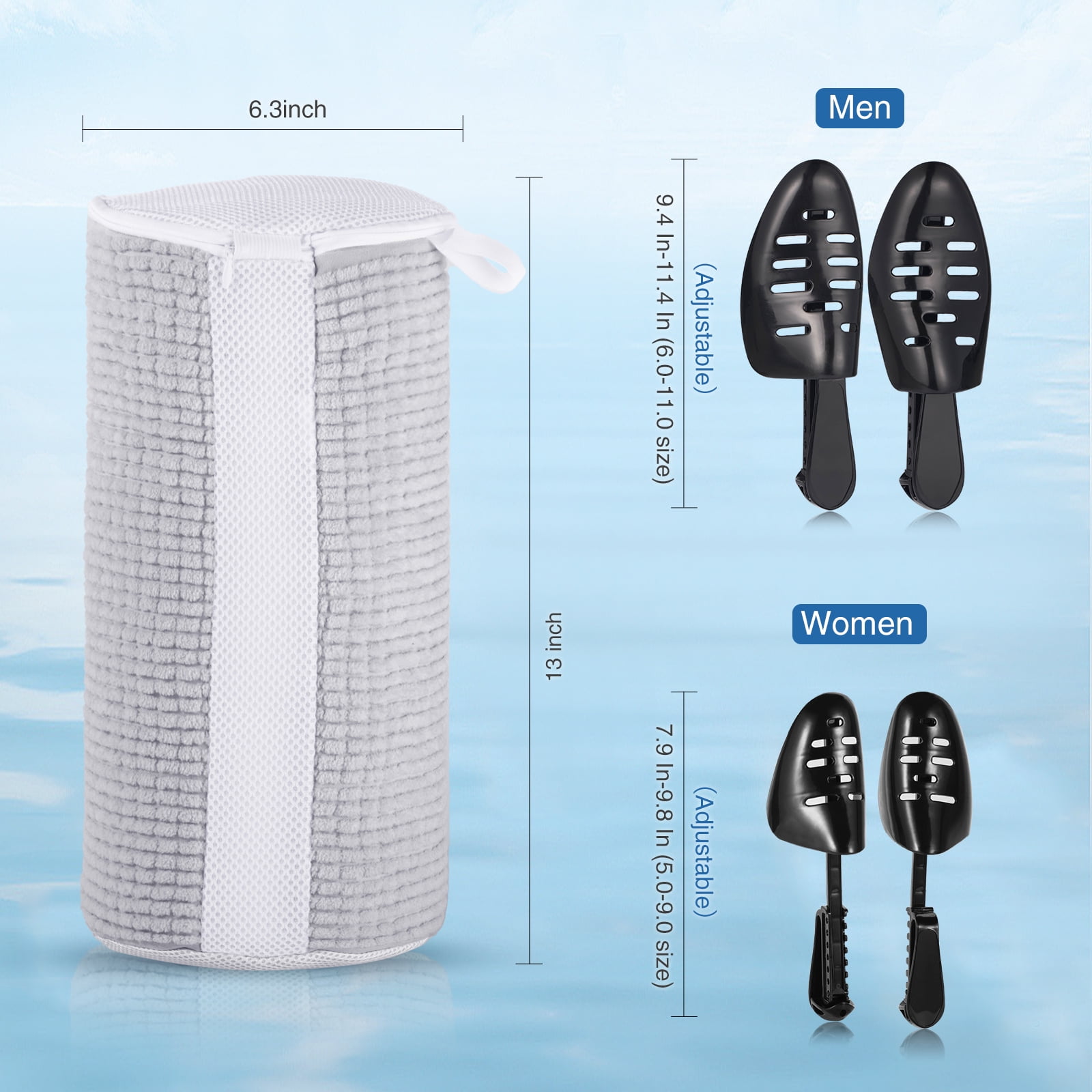 Avoalre Shoe Washing Bag, Fluffy Fibers 360° All-Around Cleaning Shoe Laundry Bag, Top Hidden Zipper, Durable & Reusable for All Shoe Types