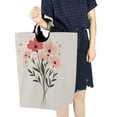thumbnail image 4 of Yayeee Freestanding Laundry Hamper with Handle Collapsible Large Storage Basket for Clothes, Pink Flower, 4 of 7