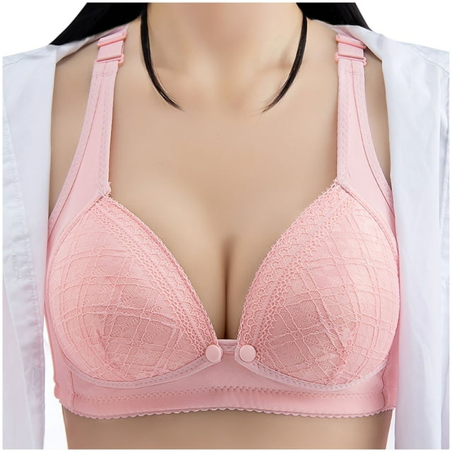Besolor Bras for Women Button Front Closure Wireless Full Coverage Underwear Cozy Breathable Liftup Bralettes