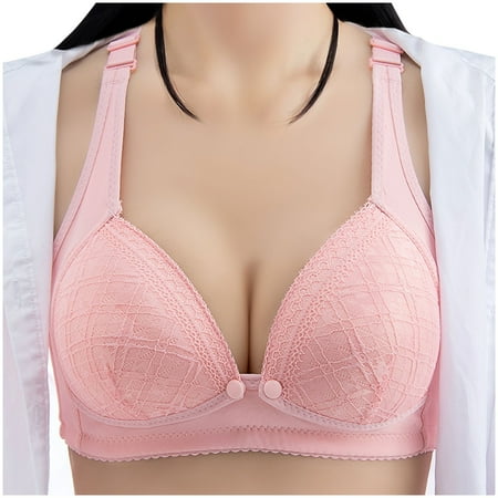 Tumotour Front Open Bras For Women Nursing Breastfeeding Cotton Pre Opening Button Breast Feeding Bra Maternity Sleep Bras No Underwire Adjustable Strap Snap Front Closure Comfort Bras