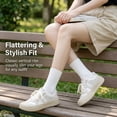 thumbnail image 6 of 12 Pairs Cute Crew Socks for Women, Neutral Casual Aesthetic Socks, 6 of 7