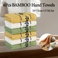 thumbnail image 3 of QJUHUNG 6pcs Bamboo Fiber Hand Towel Set  33*72cm/13*28.3in  420GSM  Multi-Color  Super Absorbent  Soft and Comfortable  Modern Style  Rectangular  100% Bamboo Fiber  Good Water Absorptio, 3 of 6