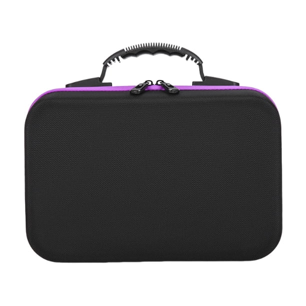 Organizador de esmaltes de uñas portátil multiusos para viajes, estuche rígido para aceites esenciales Púrpura
