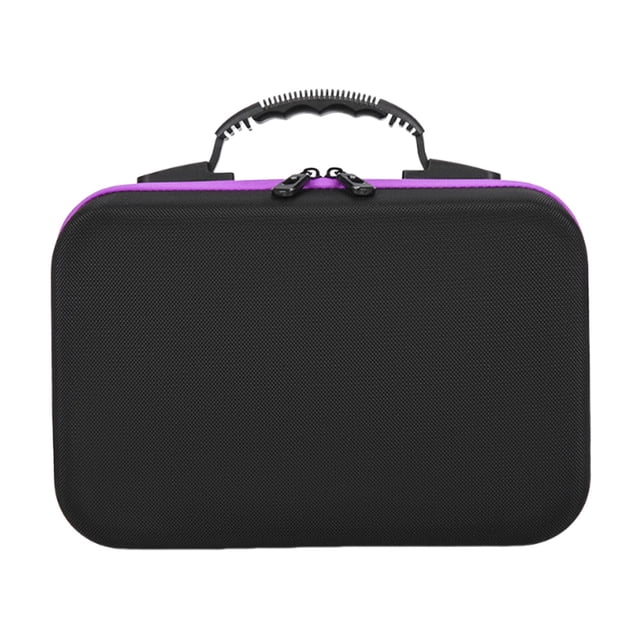 Bolsa de organizador de esmalte de uñas, concha dura, a prueba de polvo, bolsa de almacenamiento portátil de viaje, estuche de aceite esencial para Púrpura