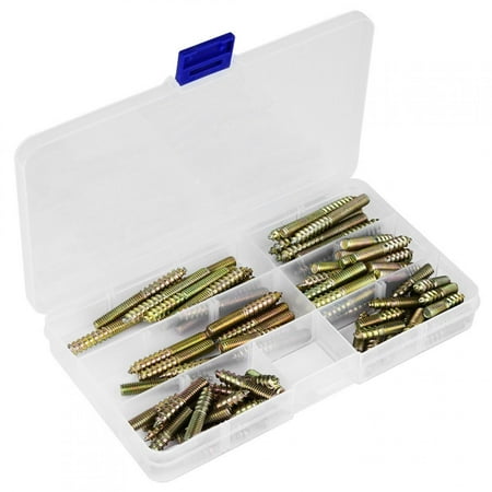 

90pcs M6 Dowel Screw Woodworking Furniture Connector Double Ended Screw Hanger Bolt