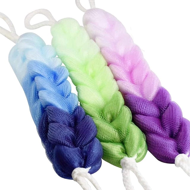 Unids Esponja Larga Trenzas Esponja de Malla Barra de Baño de Nylon Esponja Colgante Larga Cepillo Esponja Baño de Flores Exfoliante de Piel Exfoliante de Espalda para Hombres y Mujeres