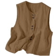 thumbnail image 2 of Women's Dressy Tank Tops Cotton Linen Gauze Sleeveless Spring Summer Tunic Undershirt Top Loose Fit Lightweight Casual Blouses, 2 of 5