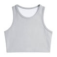 thumbnail image 4 of XINXIAOO Girls Grey Crop Tank Tops Breathable Workout Sleeveless Dance Yoga Athletic Casual Tight Kids 4T, 4 of 4