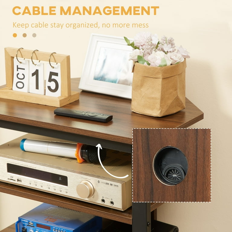 HOMCOM Entertainment Center TV Stand, 4-Tier Corner Audio