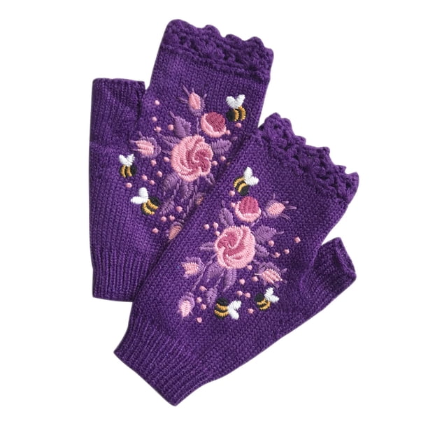 Invierno Cálido Ocio Guantes de punto Guantes cálidos Guantes de lana de medio dedo de punto Fridja nalpqowj3450
