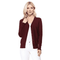 thumbnail image 3 of YEMAK Women's Long Sleeve V-Neck Button Down Soft Knit Cardigan Sweater MK5178-Burgundy-L, 3 of 5