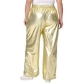 thumbnail image 4 of DARING DIVA Women's Plus Metallic High Waist Stretchy Jogger Pants 3X Gold, 4 of 6