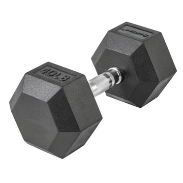 Lifeline Fitness Premium Rubber Hex Dumbbell, Single, 40 lbs