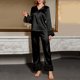 thumbnail image 2 of Pajama de Manga Larga para Mujer Turndown Collar Ropa de Casa Sexy Blusa Pantalones Conjunto de Sueño, 2 of 6