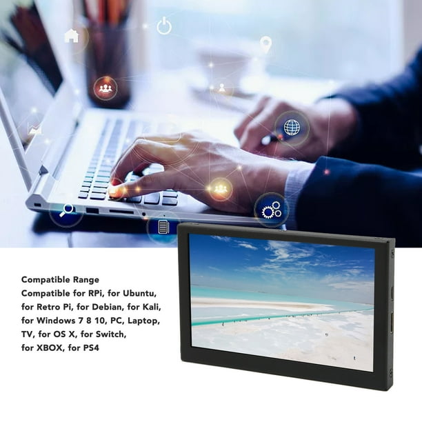 Écran Tactile Portable 7 Pouces - Moniteur IPS LCD 1024x600 Pour PC, Tablette, Smartphone
