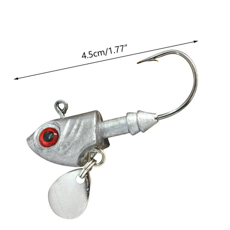 chidgrass 6Pcs Heads Fishing Hooks with 3D Eye Ball 14g Beak Bait Holder  Hooks Soft Bait Fish Hooks Fishing Jigs No.1 